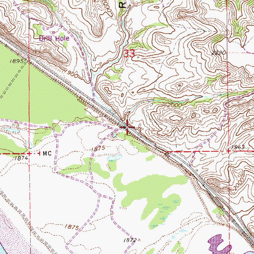 Topographic Map of Willows (historical), MT