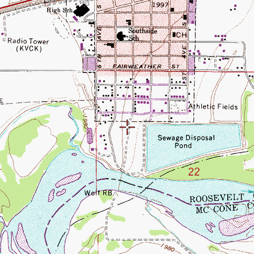 Topographic Map of Tyner Post Office (historical), MT