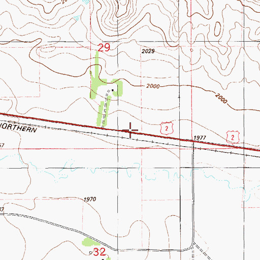Topographic Map of Tawopa Post Office (historical), MT