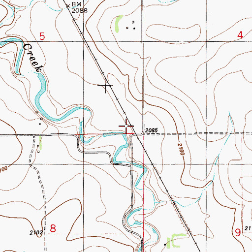 Topographic Map of Moen (historical), MT