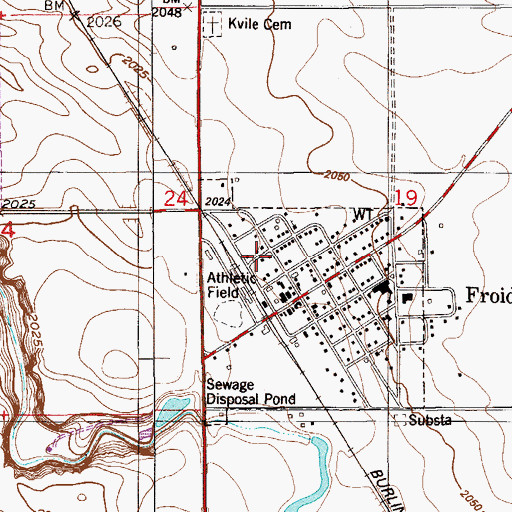 Topographic Map of Froid, MT