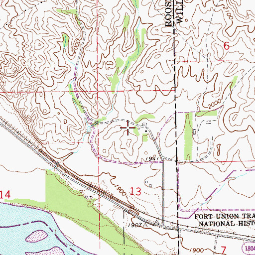 Topographic Map of Fort Union (historical), MT