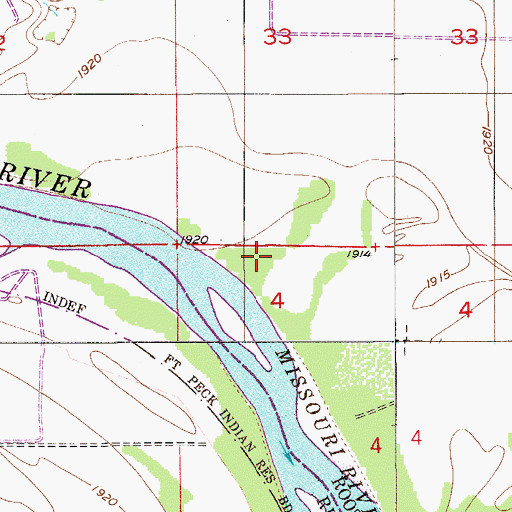 Topographic Map of Fort Kipp (historical), MT