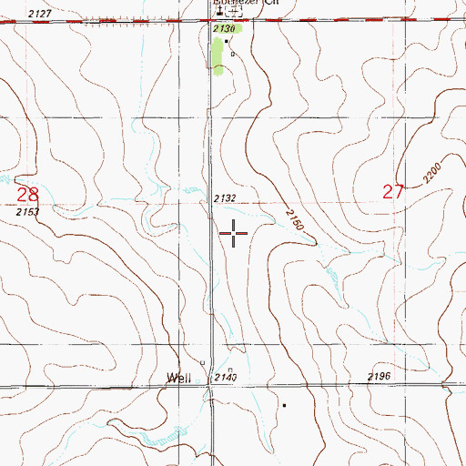 Topographic Map of Dane Valley Post Office (historical), MT