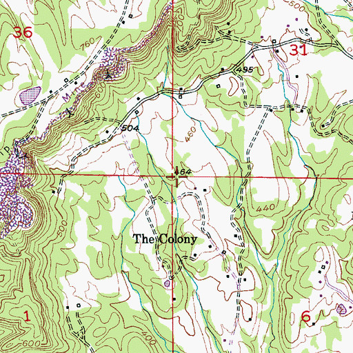 Topographic Map of The Colony, AL