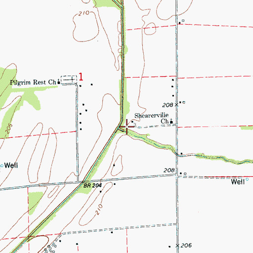 Topographic Map of Jennette, AR