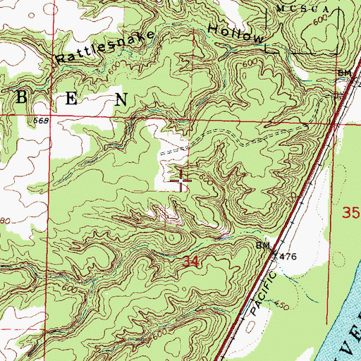 Topographic Map of Hopewell, IL