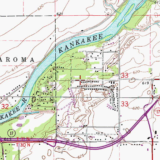 Topographic Map of Sun River Terrace, IL