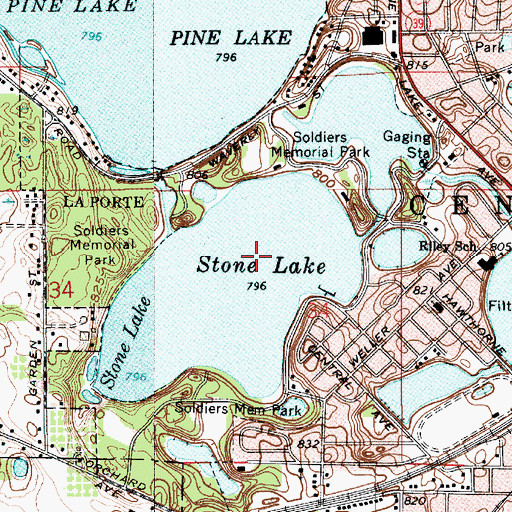 Topographic Map of Stone Lake, IN