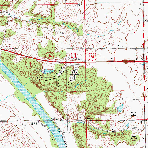 Topographic Map of Westwood, IA