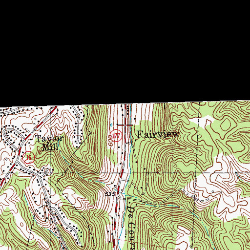 Topographic Map of Fairview, KY