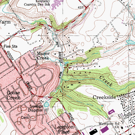 Topographic Map of Ten Broeck, KY