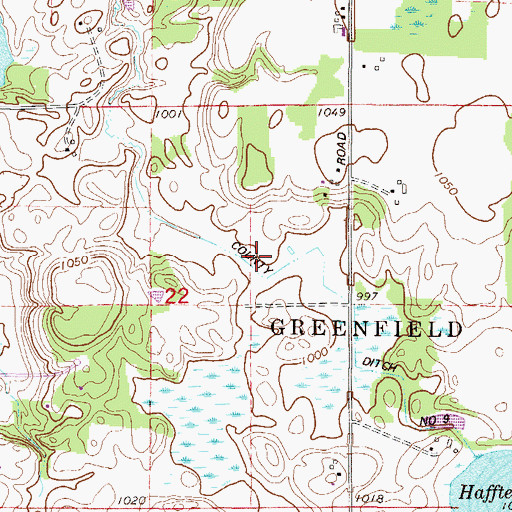 Topographic Map of Greenfield, MN