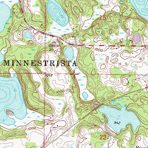 Topographic Map of Township of Minnetrista (historical), MN