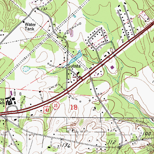 Topographic Map of Leroy Post Office, AL