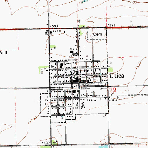 Topographic Map of Utica, NE