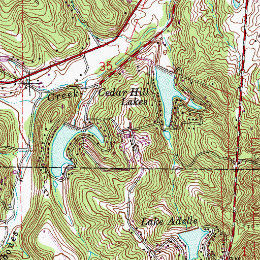 Topographic Map of Cedar Hill Lakes, MO