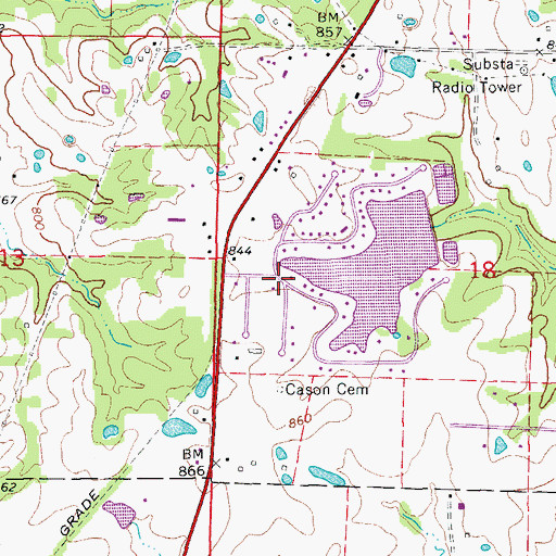Topographic Map of Lake Mykee Town, MO