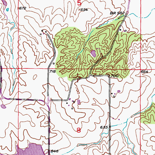 Topographic Map of New Court Village, MO