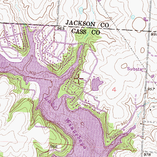 Topographic Map of Lake Winnebago, MO