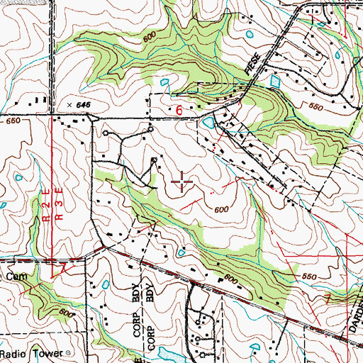 Topographic Map of Dardenne Prairie, MO