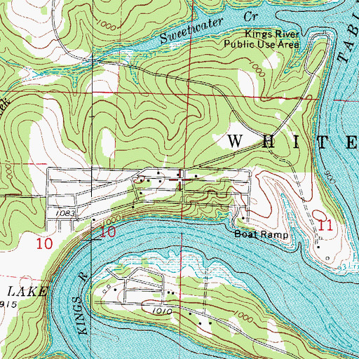 Topographic Map of Arrow Point, MO