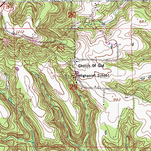Topographic Map of Idumea Baptist Church (historical), MO
