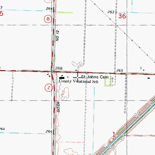 Topographic Map of Pemiscot County Farm (historical), MO