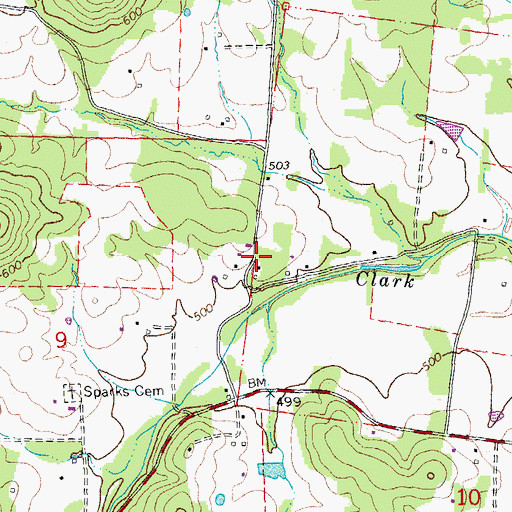 Topographic Map of Damon Chapel (historical), MO