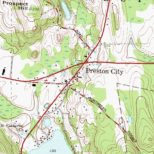 Topographic Map of Preston City, CT