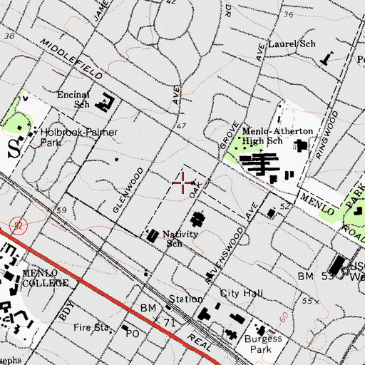 Topographic Map of Church of the Nativity, CA