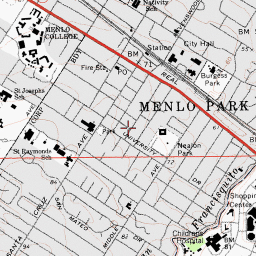 Topographic Map of Le Home Convalescent Hospital, CA