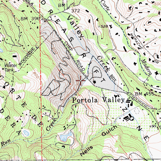 Topographic Map of Valley United Presbyterian Church, CA