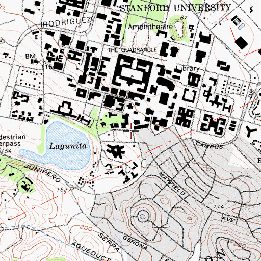 Topographic Map of Braun Hall, CA