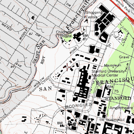 Topographic Map of California Ear Institute, CA