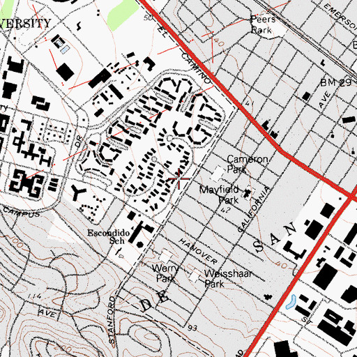 Topographic Map of The Church of Jesus Christ of Latter Day Saints, CA