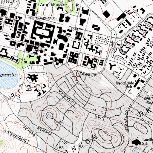 Topographic Map of Cowell Health Center, CA