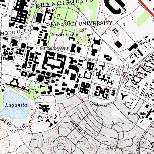 Topographic Map of Crothers Hall, CA