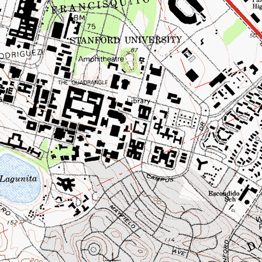 Topographic Map of Crothers Memorial Hall, CA