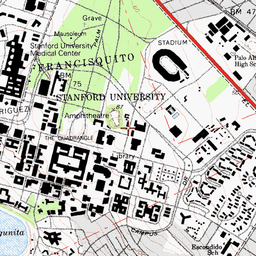 Topographic Map of Encina Gymnasium, CA