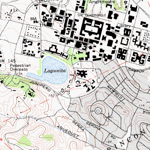 Topographic Map of Florence Moore Hall, CA