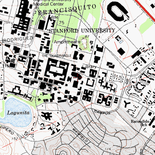 Topographic Map of Galvez Mall, CA