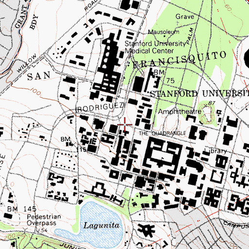 Topographic Map of Gilbert Hall, CA