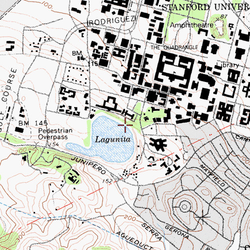 Topographic Map of Guinean Sculpture Garden, CA