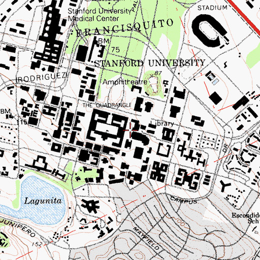 Topographic Map of Hoover Institution on War, Revolution and Peace, CA