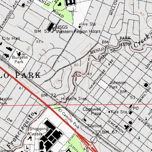 Topographic Map of Hopkins Park, CA