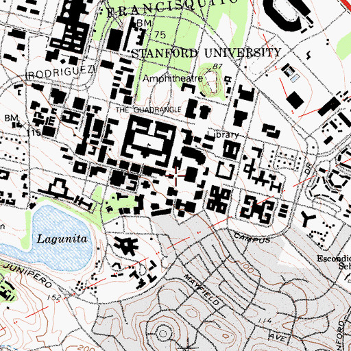 Topographic Map of J Henry Meyer Memorial Library, CA