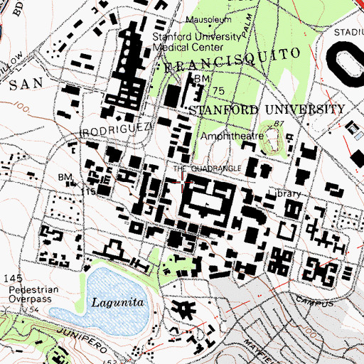 Topographic Map of Jordan Hall, CA