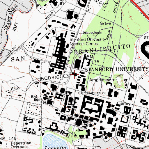 Topographic Map of Keck Hall, CA