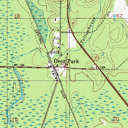 Topographic Map of Deer Park Post Office, AL